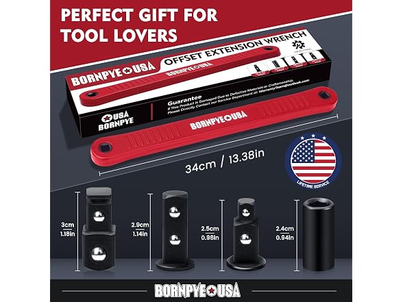 Bornpye Offset Extension Wrench Set grey