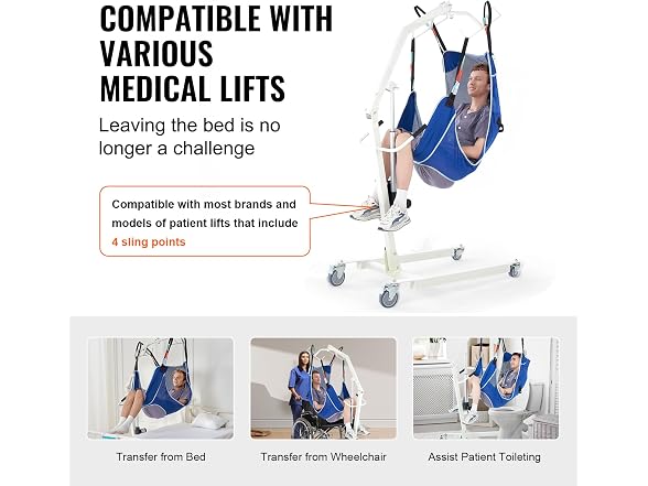 VEVOR Full Body Patient Lift Sling & Commode Opening