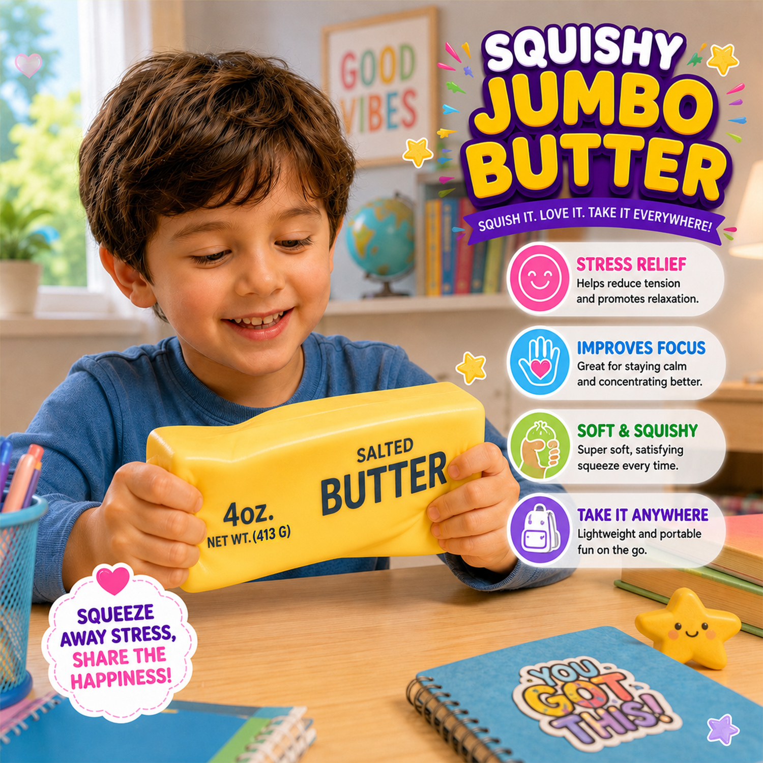 Twilight Squishy Sensory Toys Jumbo Butter, 3PK - Gallery 10