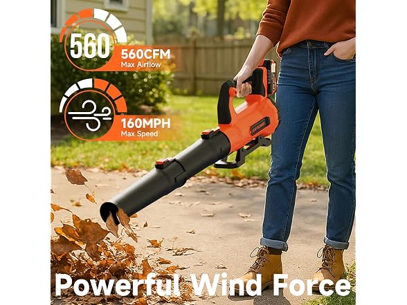 QIYORL Cordless Leaf Blower Orange