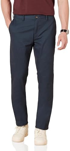 Amazon Essentials Men's Slim-Fit Wrinkle-Resistant Flat-Front Chino Pant, Navy, 33W x 32L