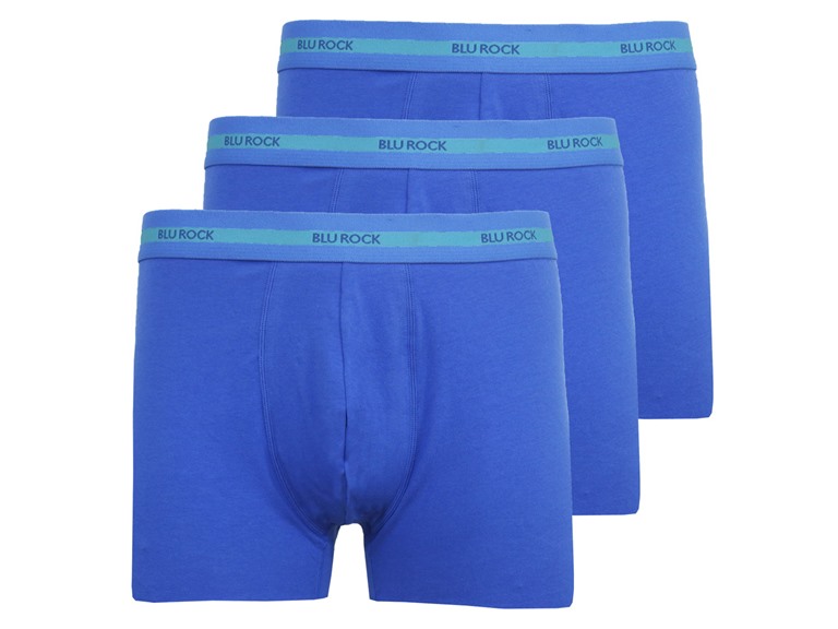 BLU ROCK WC-----J/MBB-565 / MB / S Small Mens Cotton Flex Stretch Boxer Briefs Medium Blue x3