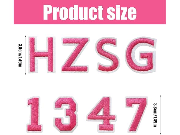IANZE 9PCS Iron on Letter W Patches, Pink