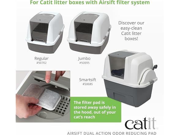 Catit Airsift Dual Action Air Purifier Pad, 2 Pack