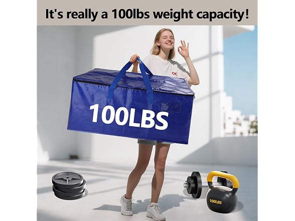 10 Pack Waterproof Moving Storage Bags, 100 lbs 95L