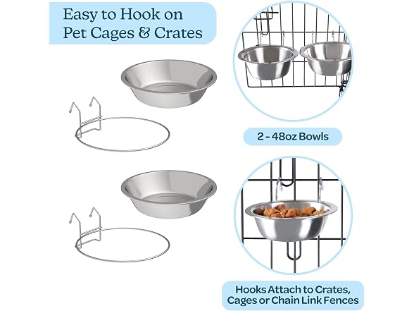 PETMAKER Set of 2 Stainless-Steel Dog Bowls