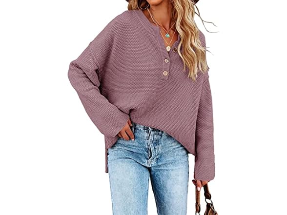 Women’s Oversized V Neck Knit Sweater