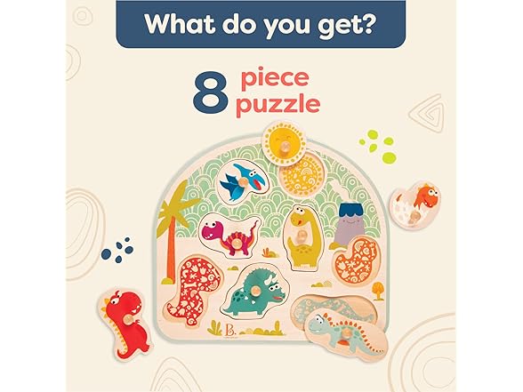 B. toys B. toys – Stomping Dinos – Wooden Peg Pu