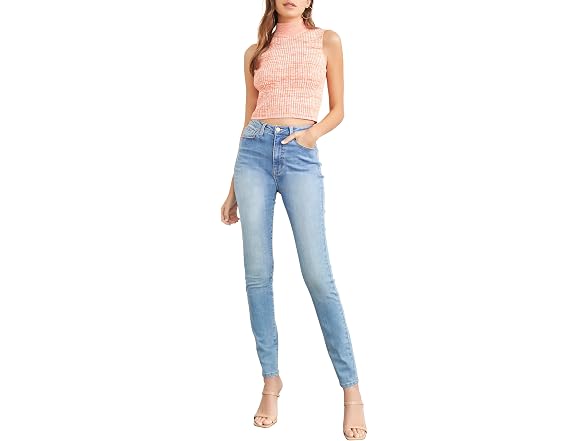 Forever 21 (S) Marled Mock Neck Top Orange