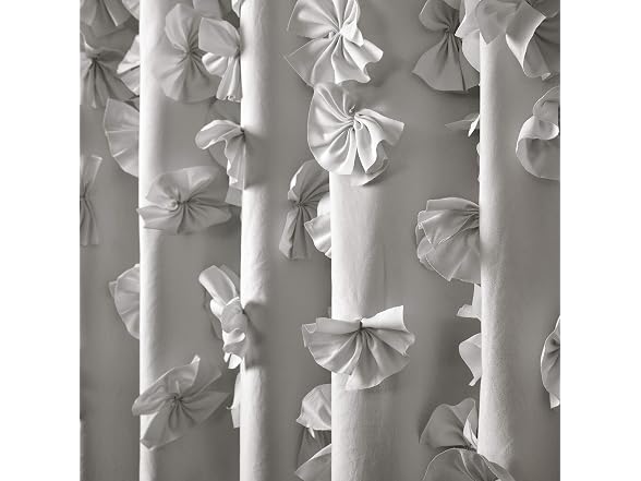 Lush Decor Riley Shower Curtain, 72" W x 72" L, Light Gray