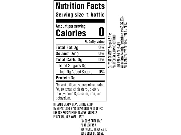 1CT Pure Leaf Iced Tea, Unsweetened Black Tea, 18.5 oz