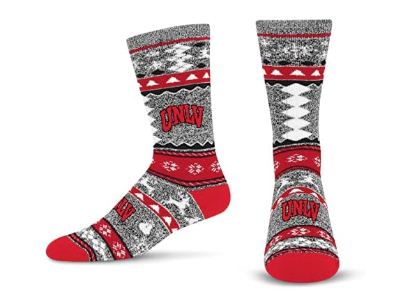 UNLV Holiday Sock Grey Lg