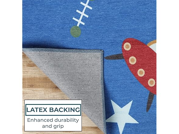 Superior Lil' Flyer Non-Slip Indoor Rug for Kids 6' x 9'