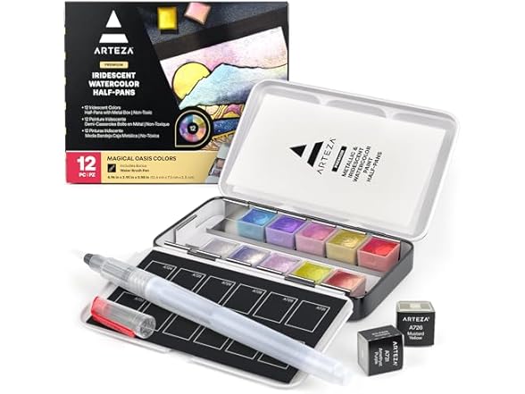 ARTEZA Metallic Watercolor Paint Set