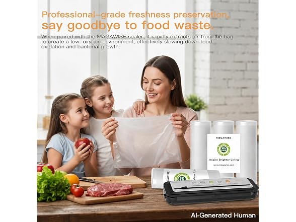 AZEUS Vacuum Sealer Bag Set with Labels & Marker, 300 Bags