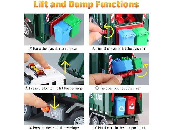 AXWATDEI Garbage Truck Toy