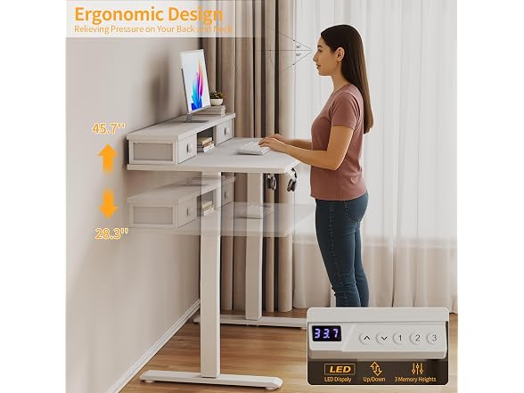 White Electric Standing Desk