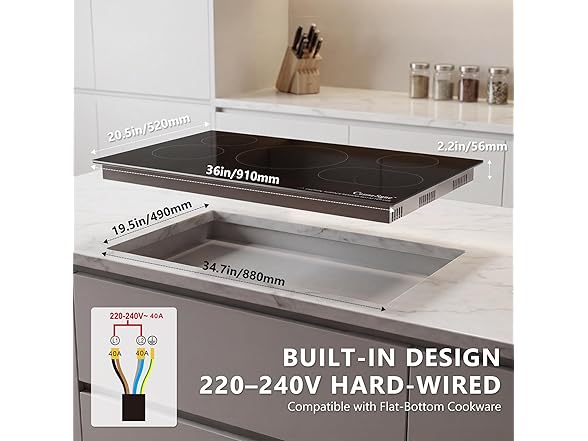 Cusinesync 5 burner Electric Cooktop