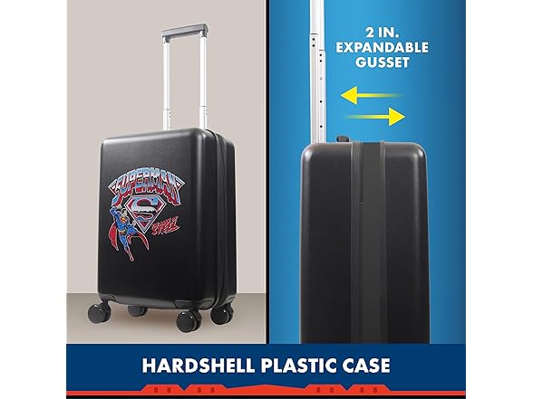 FUL DC Comics Superman 22.5 Inch Carry On Luggage