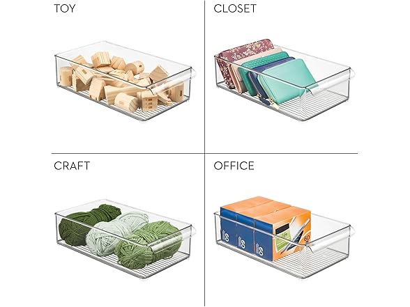 iDesign Large Stackable Fridge or Freezer Bin Set of 6