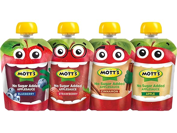 20PK Mott's No Sugar Added Applesauce 4 Flavor Variety
