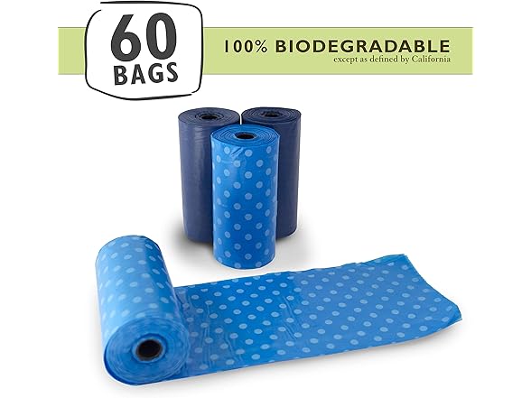 Royal Spotty Biodegradable Dog Poop Bags, 60ct