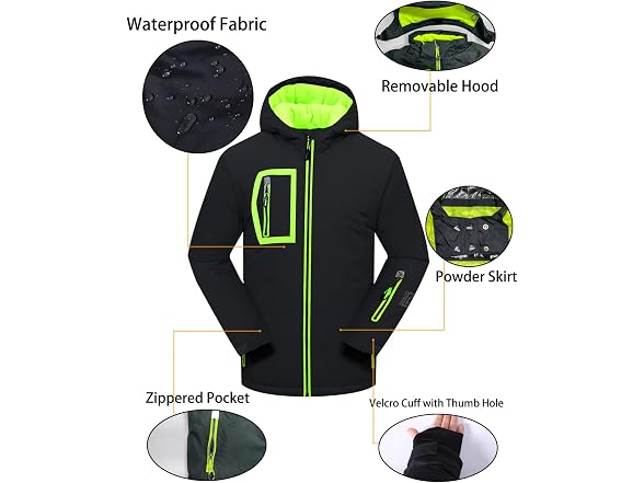 PHIBEE Big Boy's Waterproof Breathable 12
