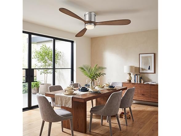 Parrot Uncle 52 Inch Flush Mount Solid Wood Ceiling Fan