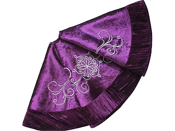 Purple Velvet Christmas Tree Skirt with