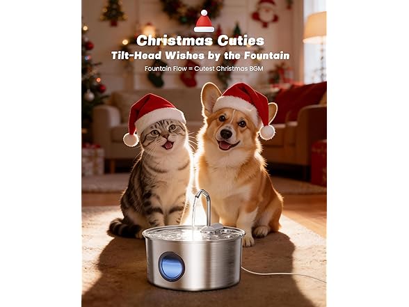 Cat Water Fountain Stainless Steel - 108oz/3.2L Automatic