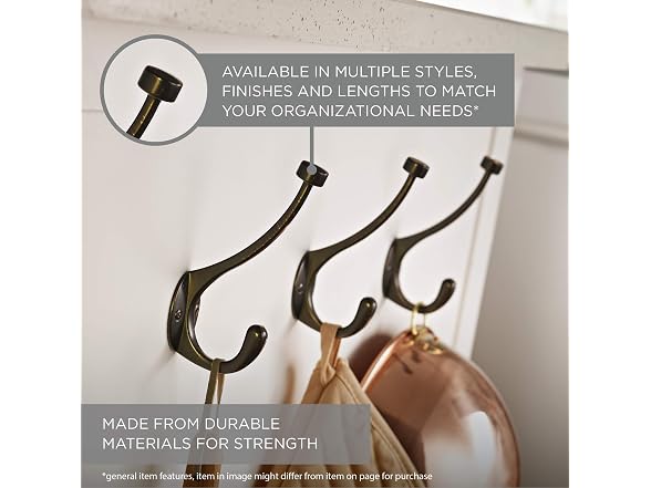 Franklin Brass 3 in. Heavy Duty (5-Pack) Coat and Hat Wall Hooks