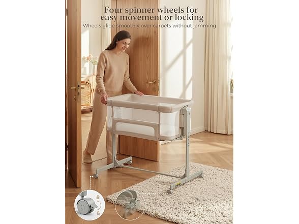 ONTHEWEI 3 in 1 Baby Bassinet Bedside Sleeper