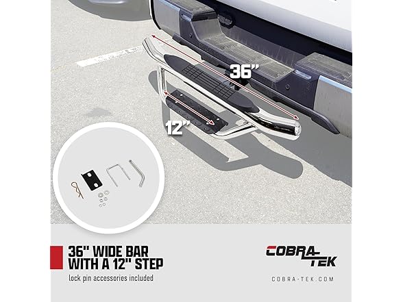 Cobra-Tek HS-007 36" Round Tube Double Hitch Step