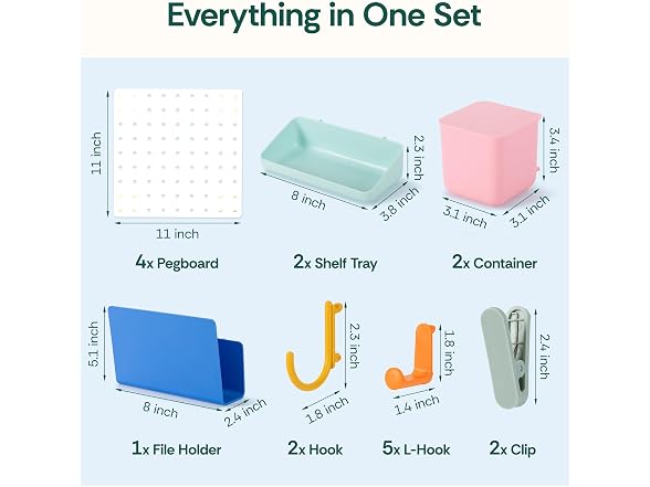 EVRY CO. Pegboard Organizer Kit 4-Pack
