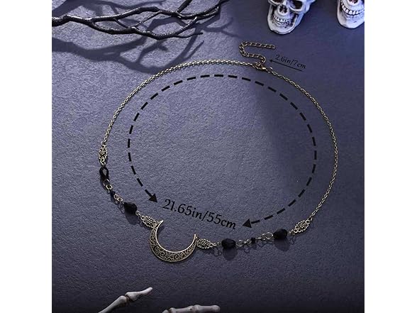 Aularso Vintage Head Chain Crescent Moon