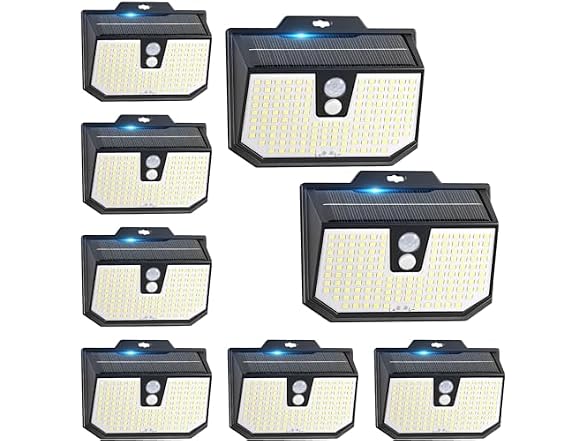 Brightever 8 Packs Solar Motion Sensor Lights Outdoor