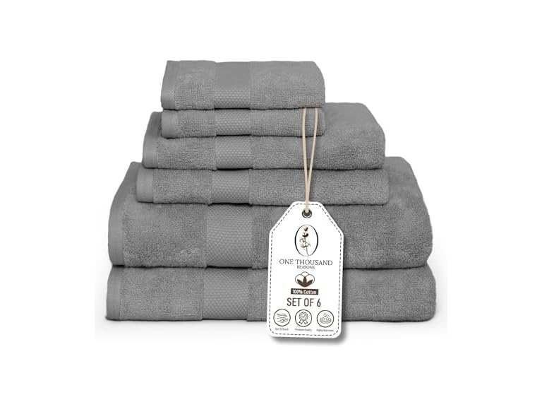 Premium Staple Cotton 6Pc Towel Set