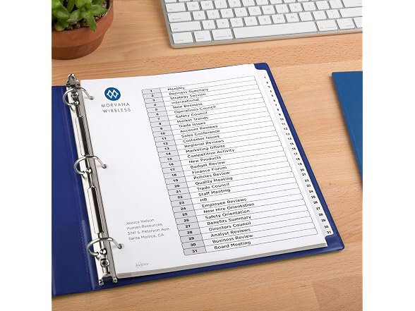 Avery® Ready Index® 20% Recycled Table of Contents Dividers