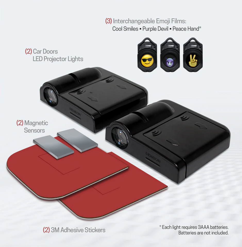 Aduro Universal Wireless Car Door LED Projector Lights - Gallery 7