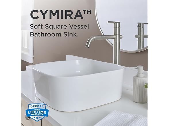 Gerber Cymira 16in Square Vessel Sink