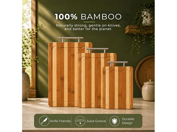 Kitchen Details Stripe Bamboo Cutting Board