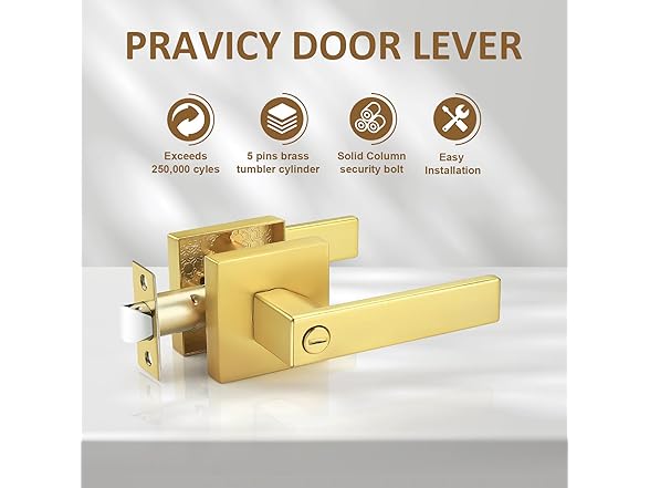 Heavy Duty Gold Passage Door Handles