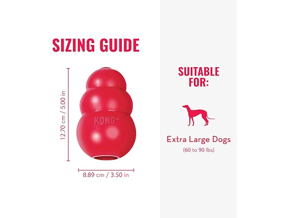 KONG Classic Stuffable Dog Toy, Natural Rubb