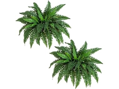 $17.99, Was $35, 48% Off! Nearly Natural 40 in Artificial Boston Fern Indoor Plant (Set of 2) dealfomo