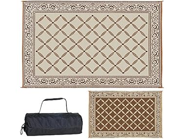 $14.99, Was $18.50, 18% Off! Stylish Camping Plastic Straw Reversible Mat dealfomo