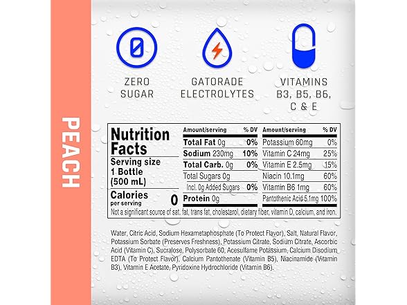 12PK Propel, Peach, Zero Calorie Sports Drink