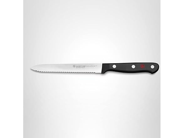 WUSTHOF Gourmet 5" Serrated Utility Knife, Silver