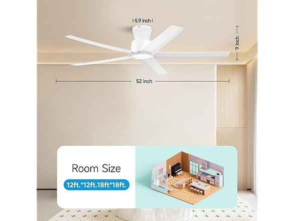 ocioc 52in Smart Ceiling Fan Alexa