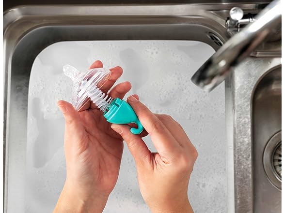 Nuby Bottle and Nipple Brush with Bristles and Sponge