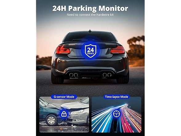 (NEW) Kingslim Front & Rear Wifi Dashcam 2K+1080P
